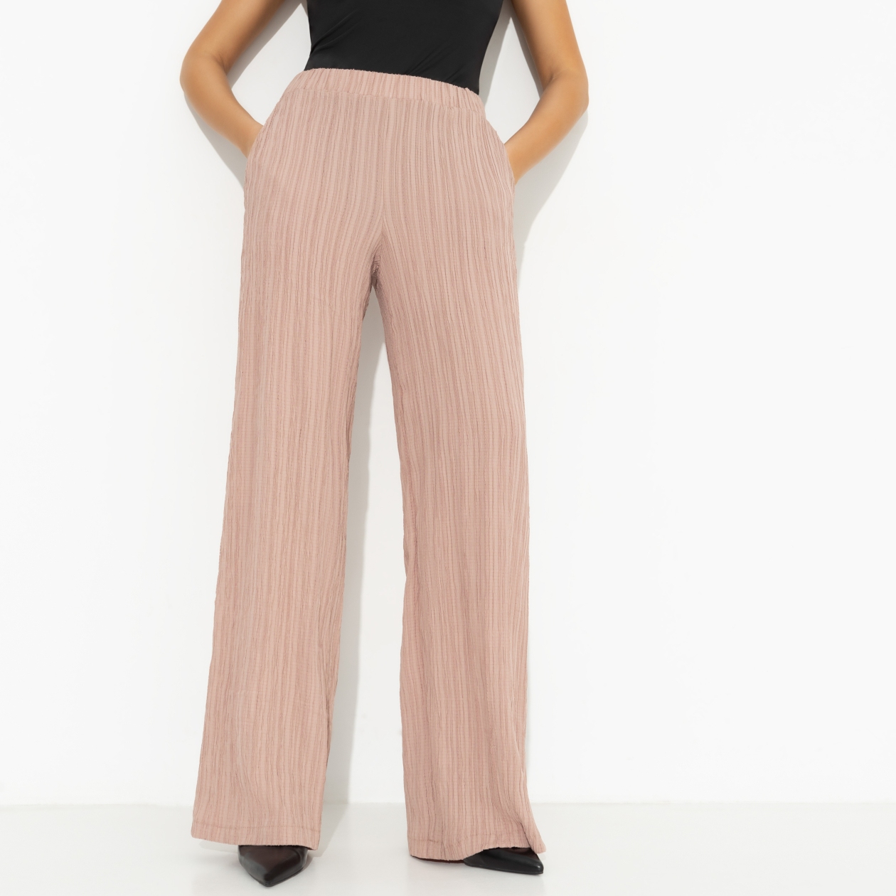 Брюки Пленительная легкость (коричневые). Состав: 60% вискоза, 35% п/э, 5% эластан