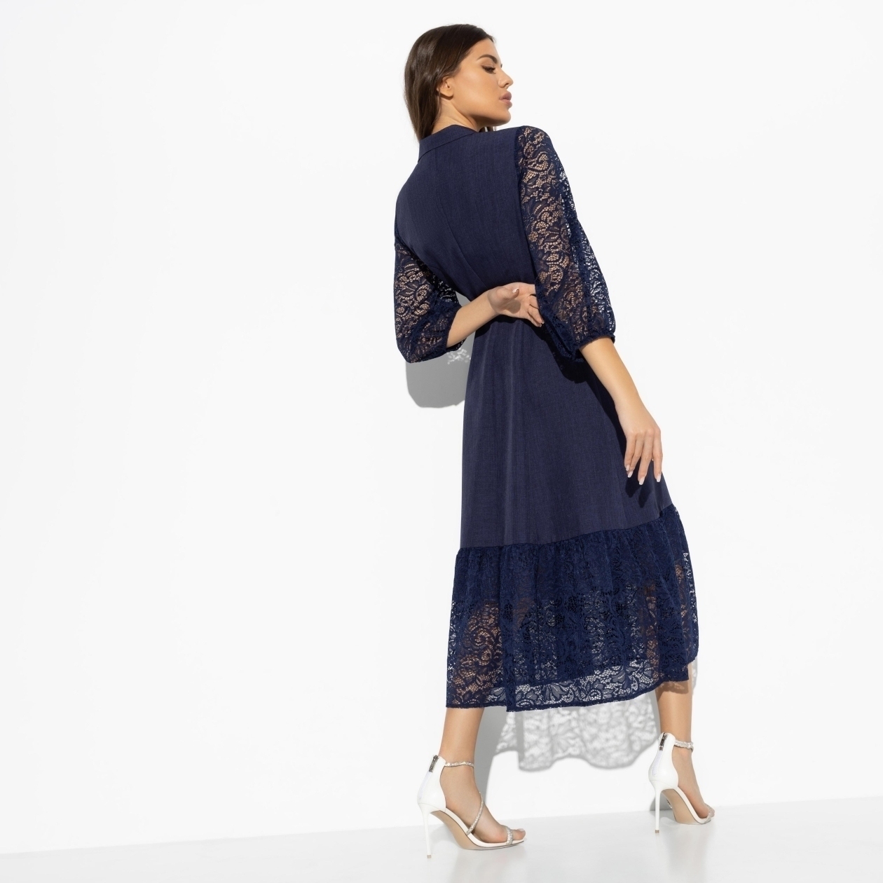 Платье На вес золота (blue elegant, с поясом). Состав: 95% п/э, 5% спандекс