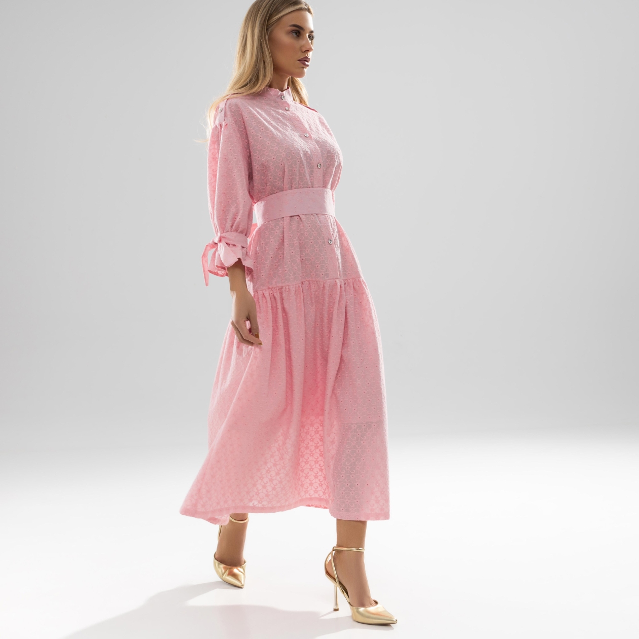 Платье Приглашённая звезда (с поясом). Состав: 90% хлопок, 9% полиэстер, 1% спандекс