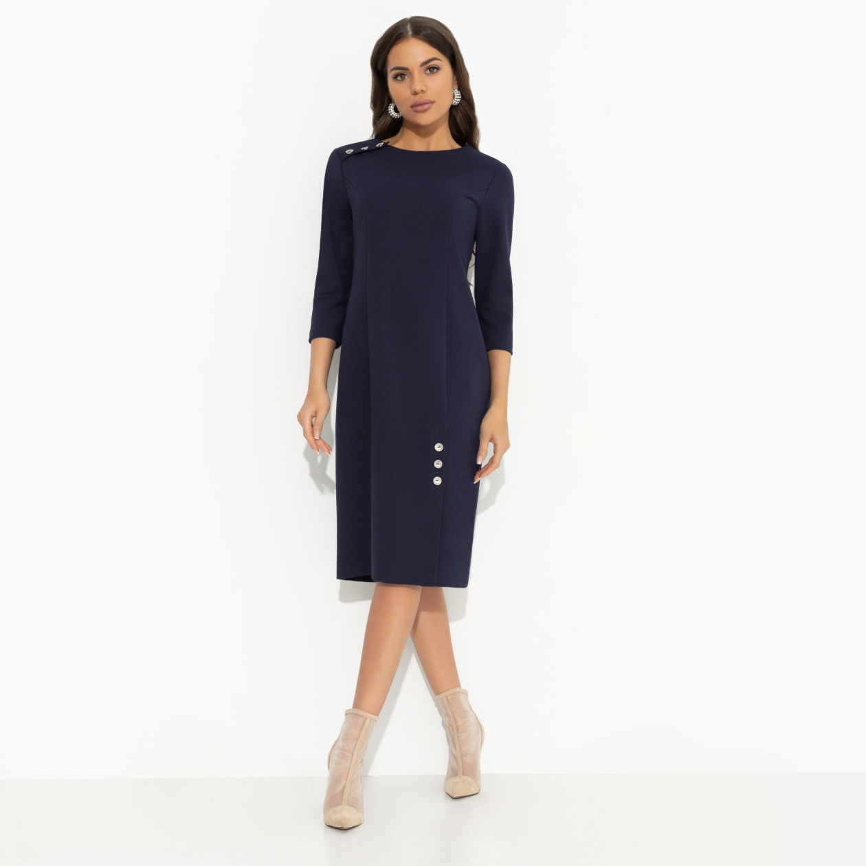 Платье Игра на повышение (синий). Состав: 95% полиэстер, 5% эластан