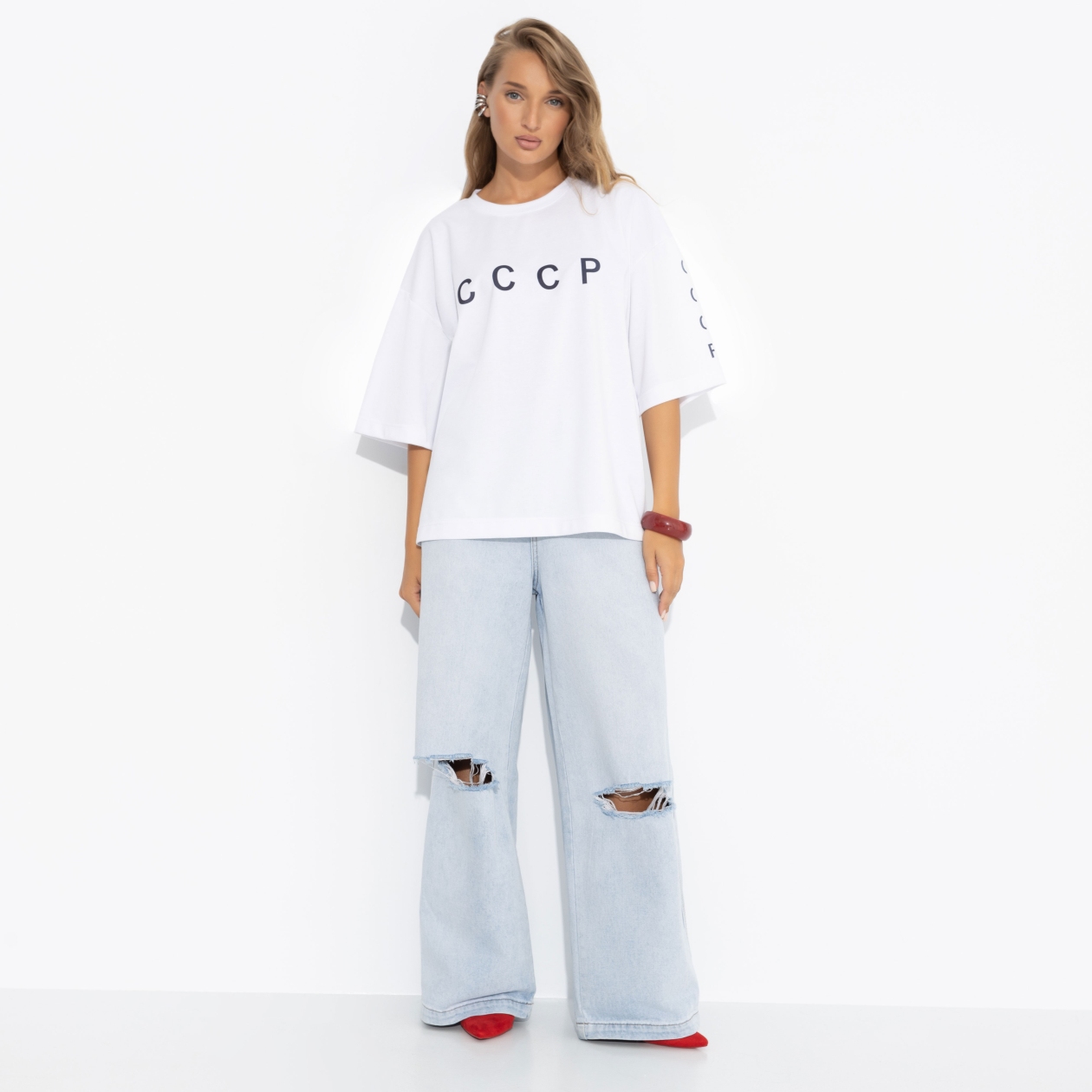 Футболка Мода-мания (СССР). Состав: 65% п/э, 30% вискоза, 5% стрейч