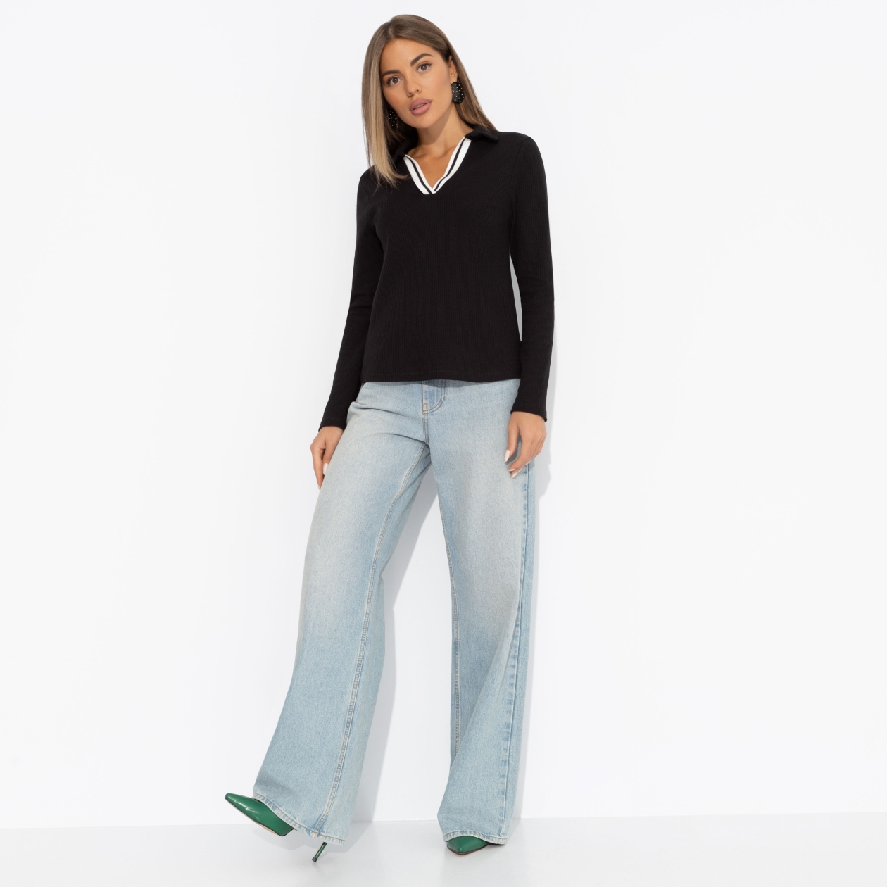 Поло Волна успеха (black). Состав: 97% хлопок, 3% лайкра