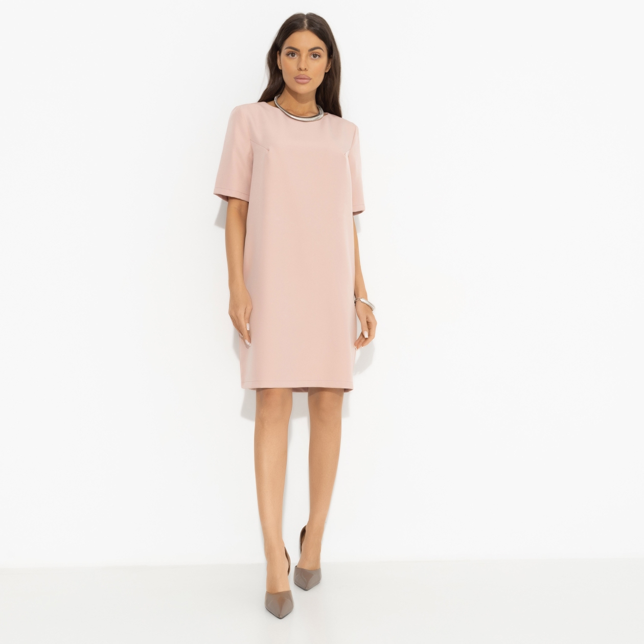 Платье Виртуальные будни (pink). Состав: 60% п/э, 37% вискоза, 3% спандекс