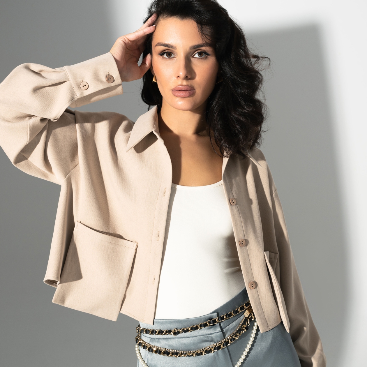 Современная индивидуальность (beige). Состав: 67% полиэстер, 30% вискоза, 3% спандекс