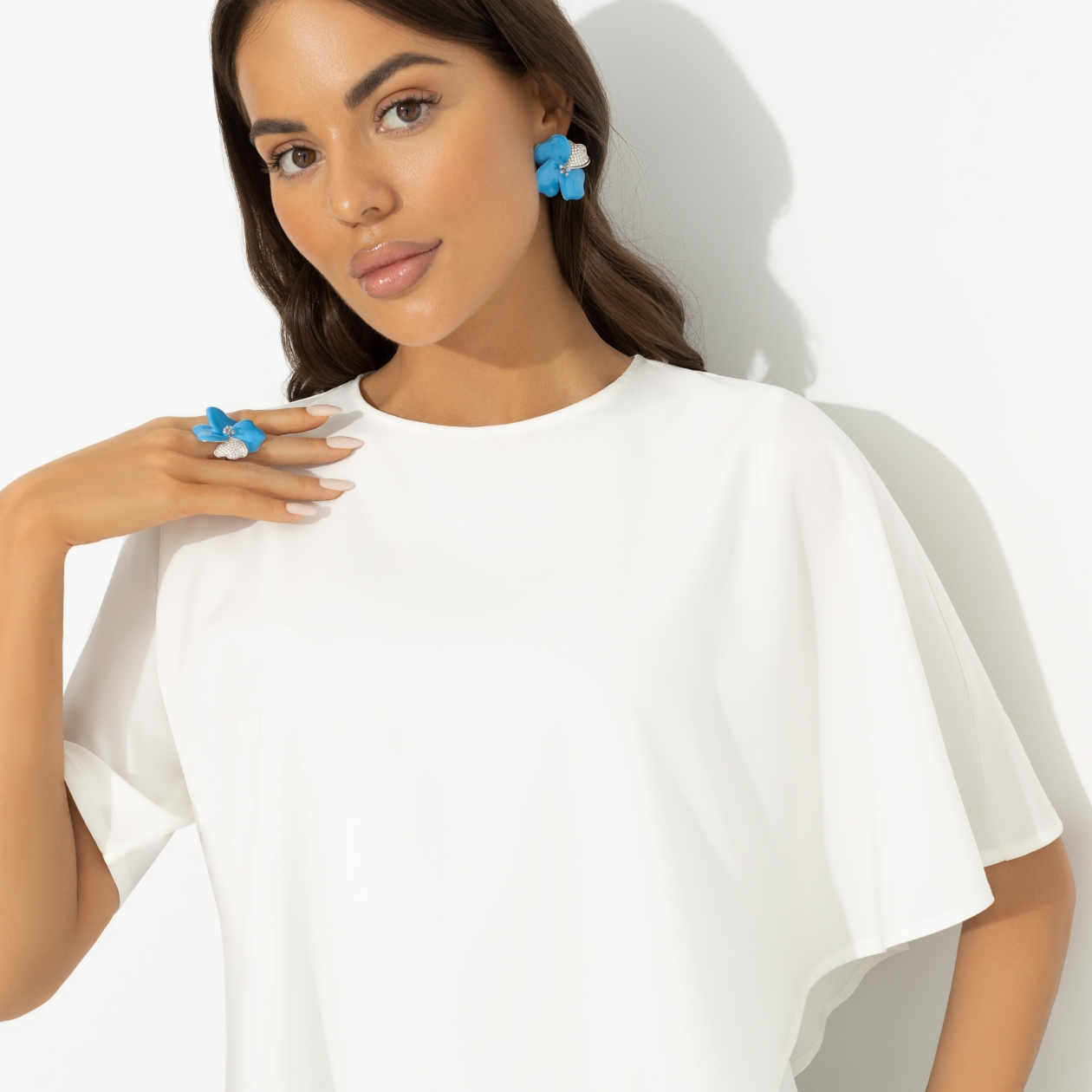 Блуза Лёгкая драма. Состав: 95% полиэстер, 5% эластан