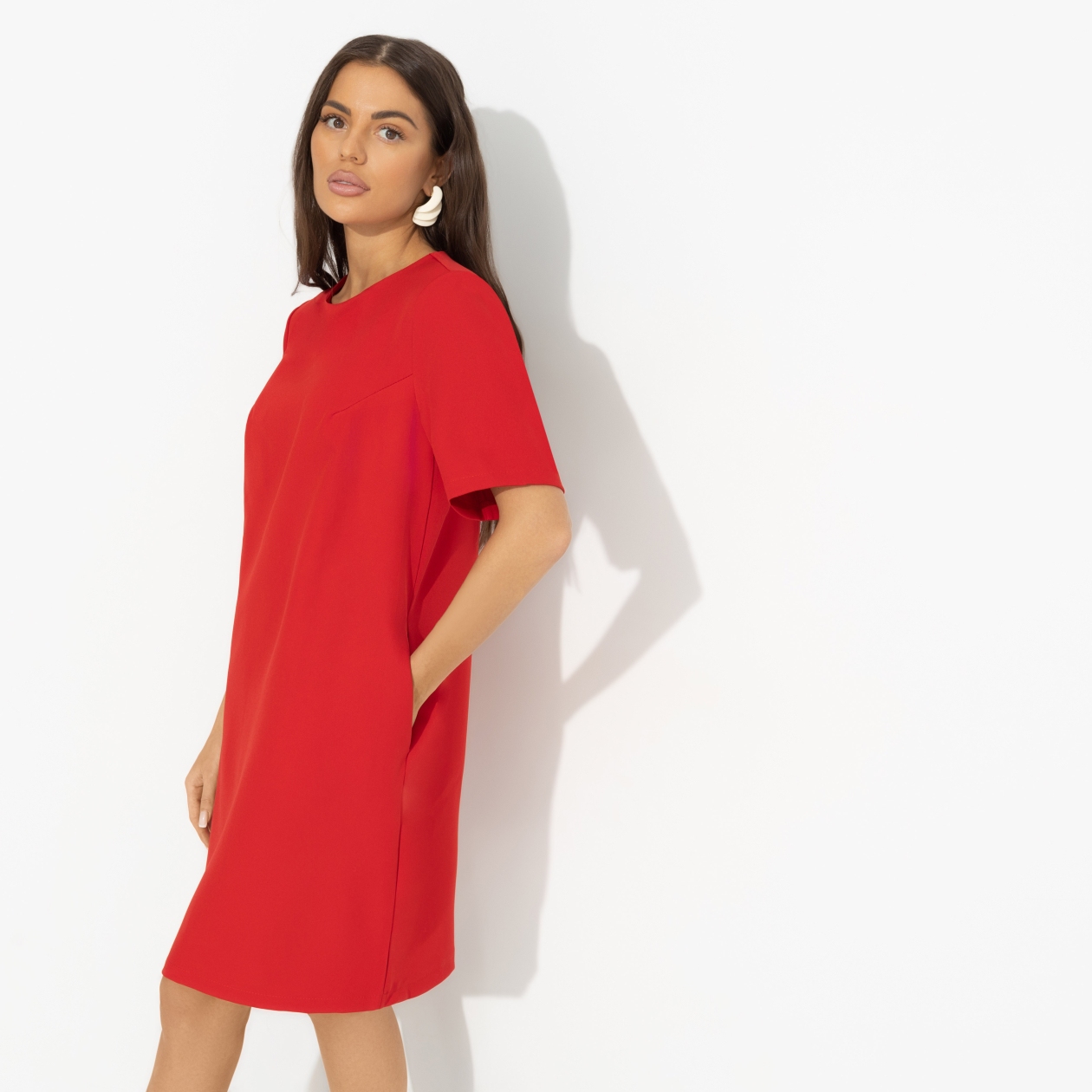 Платье Виртуальные будни (red). Состав: 60% п/э, 37% вискоза, 3% спандекс