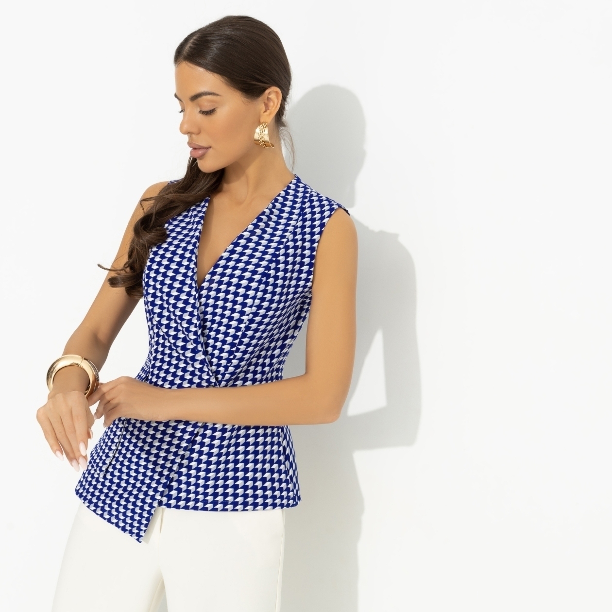 Стильный лидер (синий). Состав: 95% полиэстер, 5% спандекс