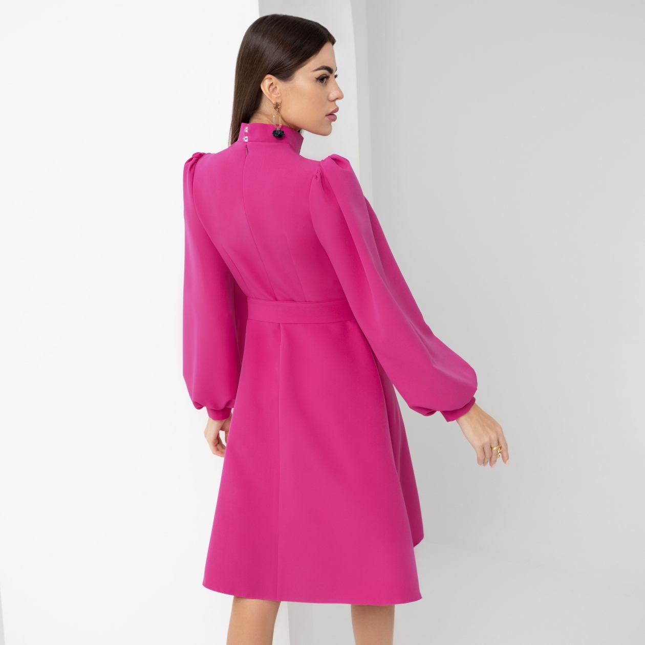 Платье Тонкость стиля (rose, с поясом). Состав: 95% п/э, 5% эластан