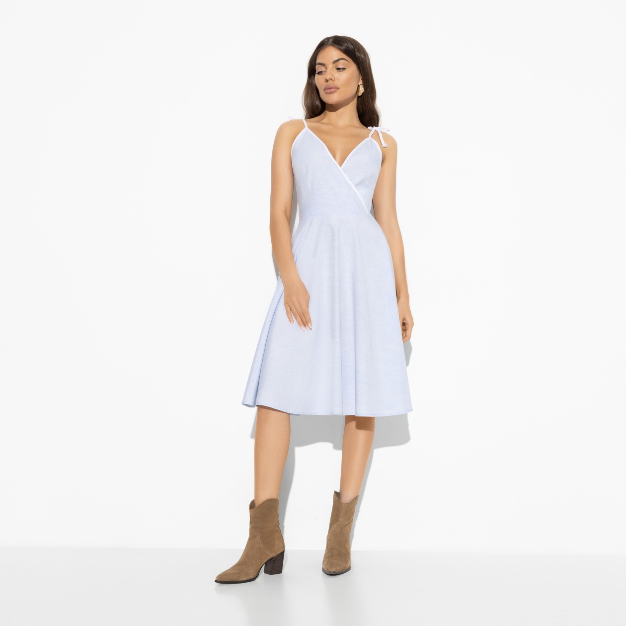 Сарафан Наедине с ветром (sky). Состав: 65% п/э, 30% вискоза, 5% эластан