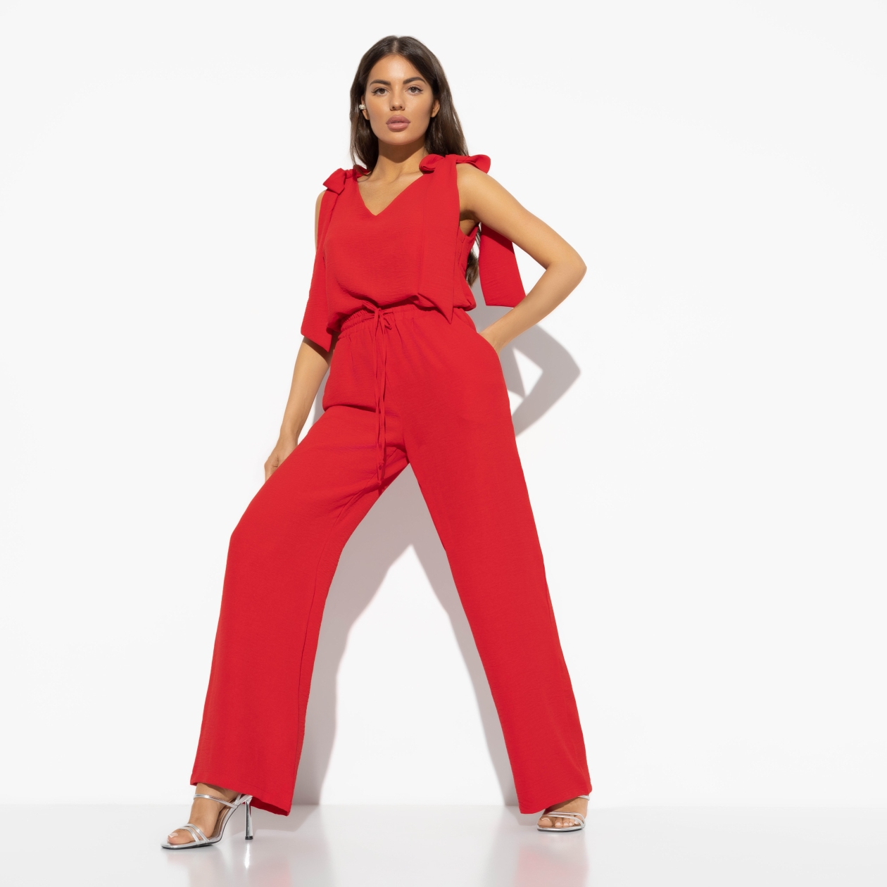 Брюки Гуляя по набережной (red style). Состав: 100% п/э