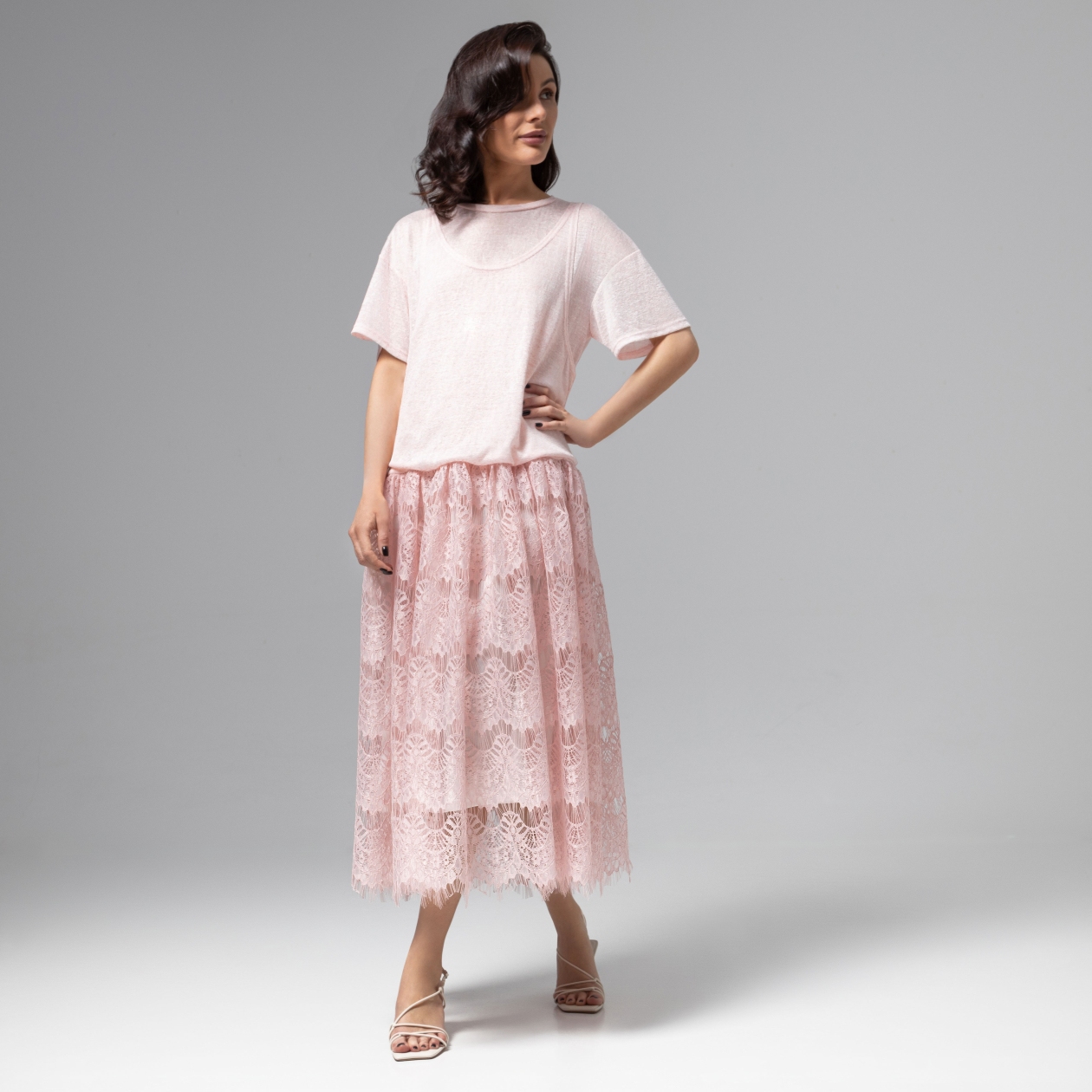 Платье Доведу до мечты (soft pink). Состав: 50% вискоза, 45% п/э, 5% спандекс