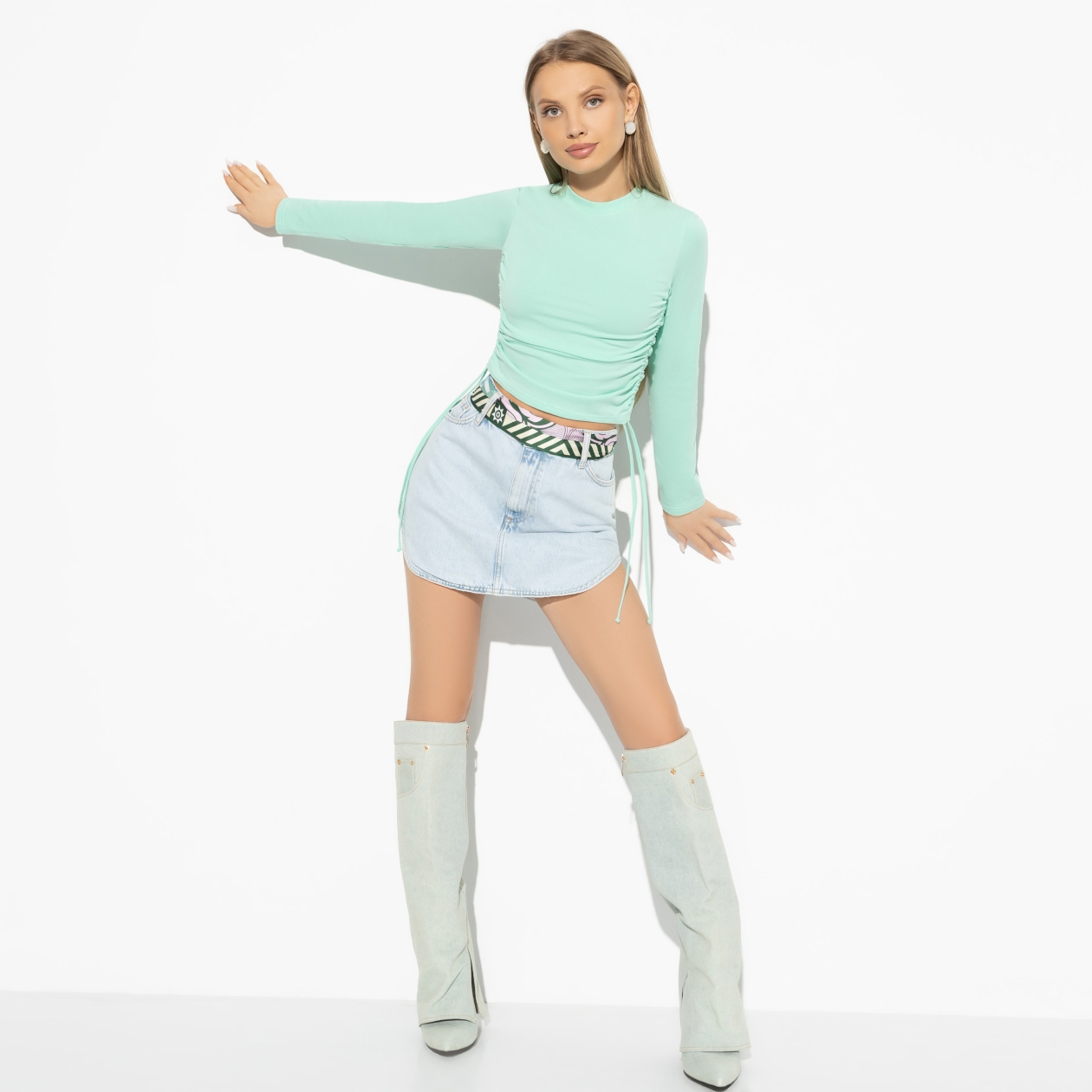 Лонгслив Акцентная штучка (style mint). Состав: 97% хлопок, 3% эластан