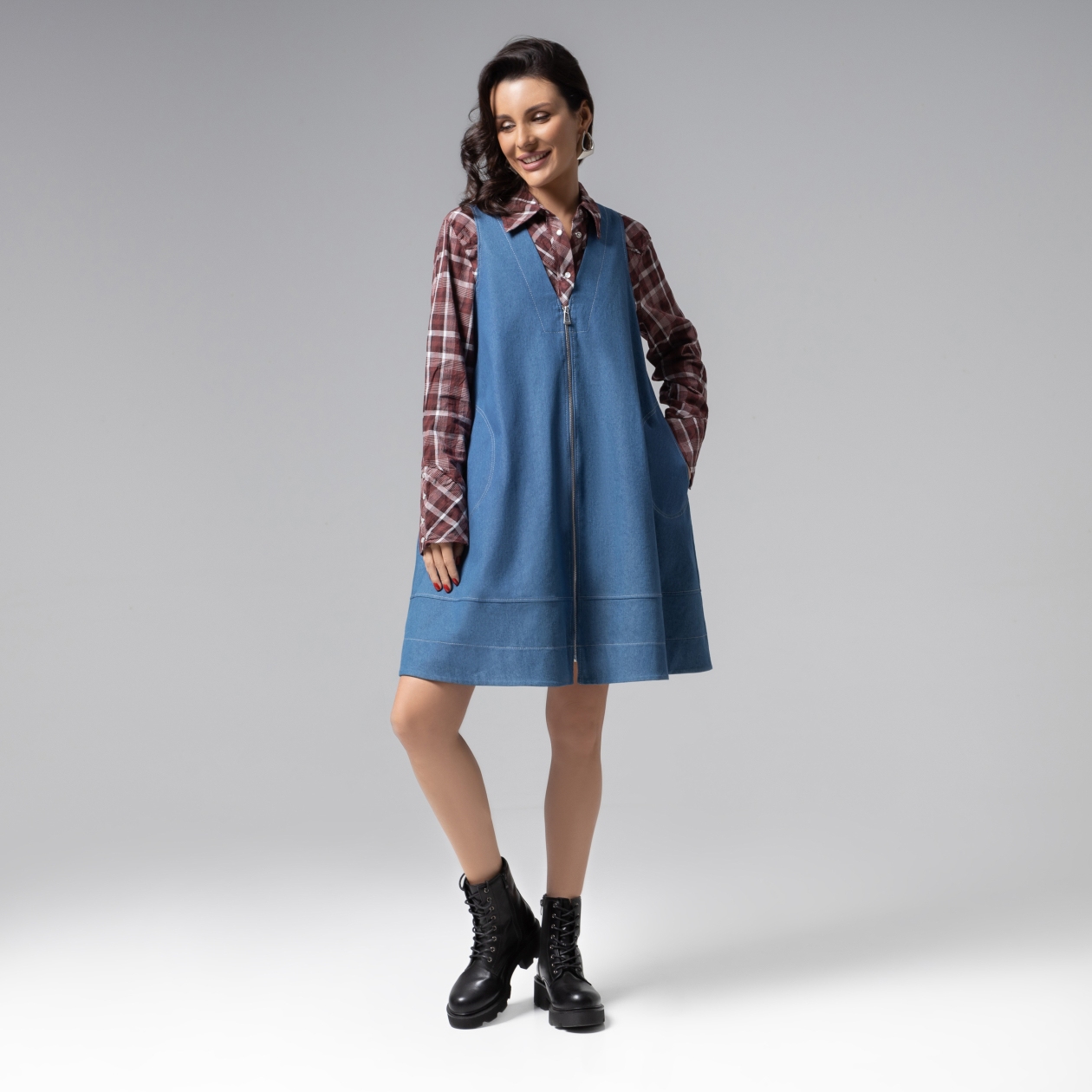 Сарафан Джинсовое настроение. Состав: 80% хлопок, 15% п/э, 5% спандекс