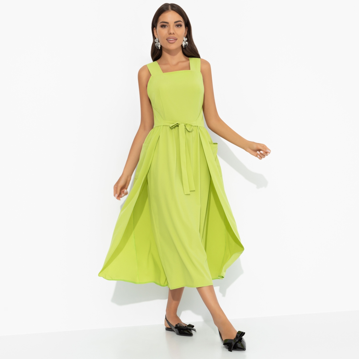 Сарафан Захватывающе стильная (лайм). Состав: 100% п/э