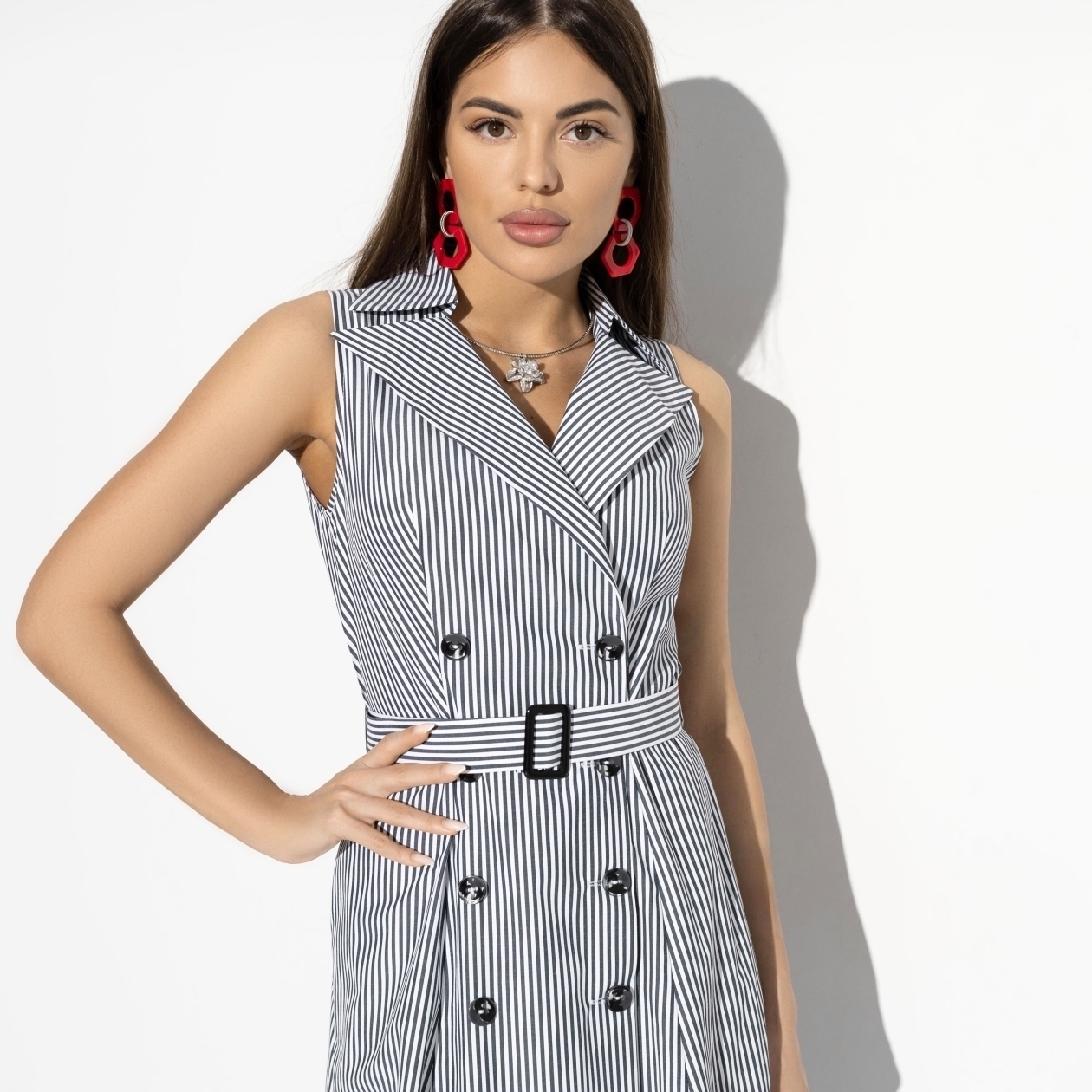 Сарафан Чувственный дресс-код (с поясом). Состав: 50% хлопок, 50% полиэстер