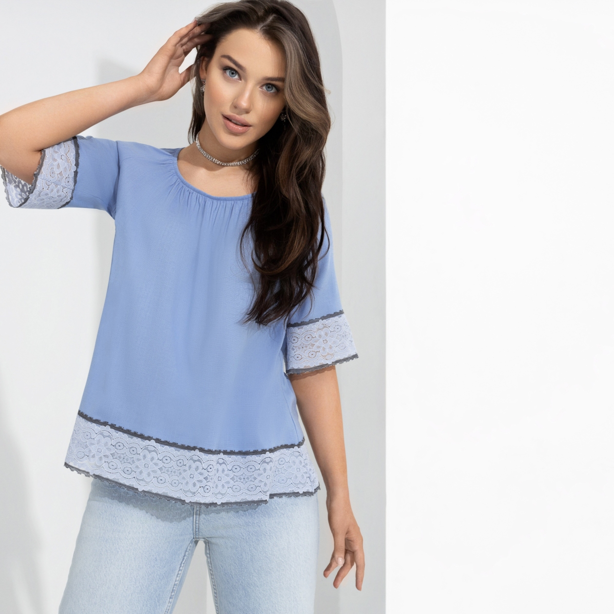 Блуза Путешествие в Прованс (spring day). Состав: 95% вискоза, 5% спандекс