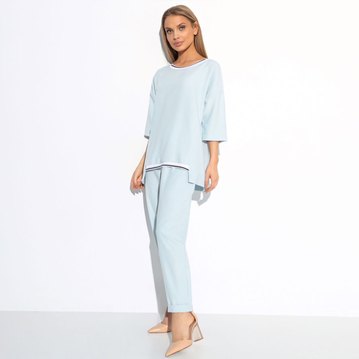 Брючный комплект Новая эра (стайл, 2 в 1). Состав: 67% полиэстер, 30% вискоза, 3% спандекс