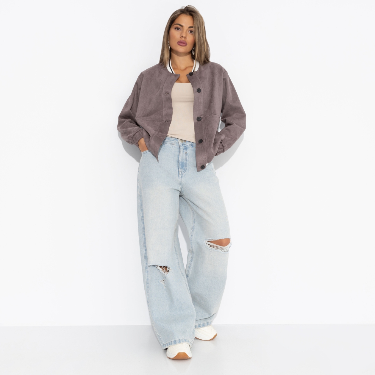 Бомбер Любуйся мной (коричневый). Состав: 92% полиэстер, 8% спандекс