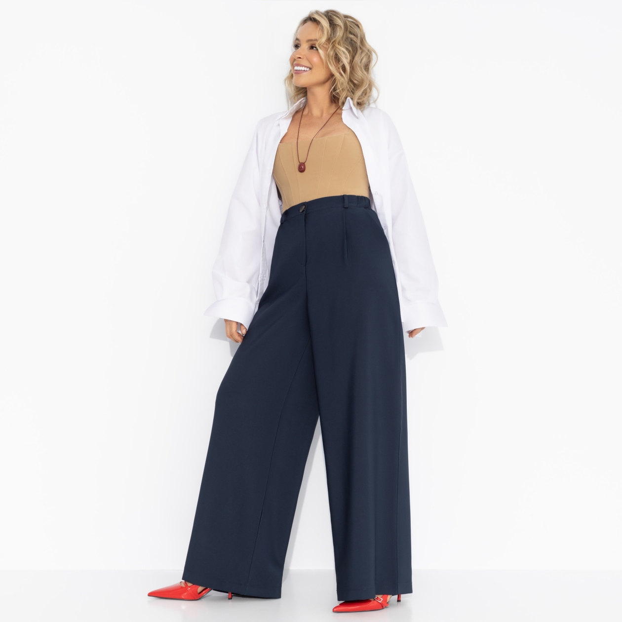 Брюки Легкой походкой (deep blue). Состав: 60% п/э, 37% вискоза, 3% спандекс