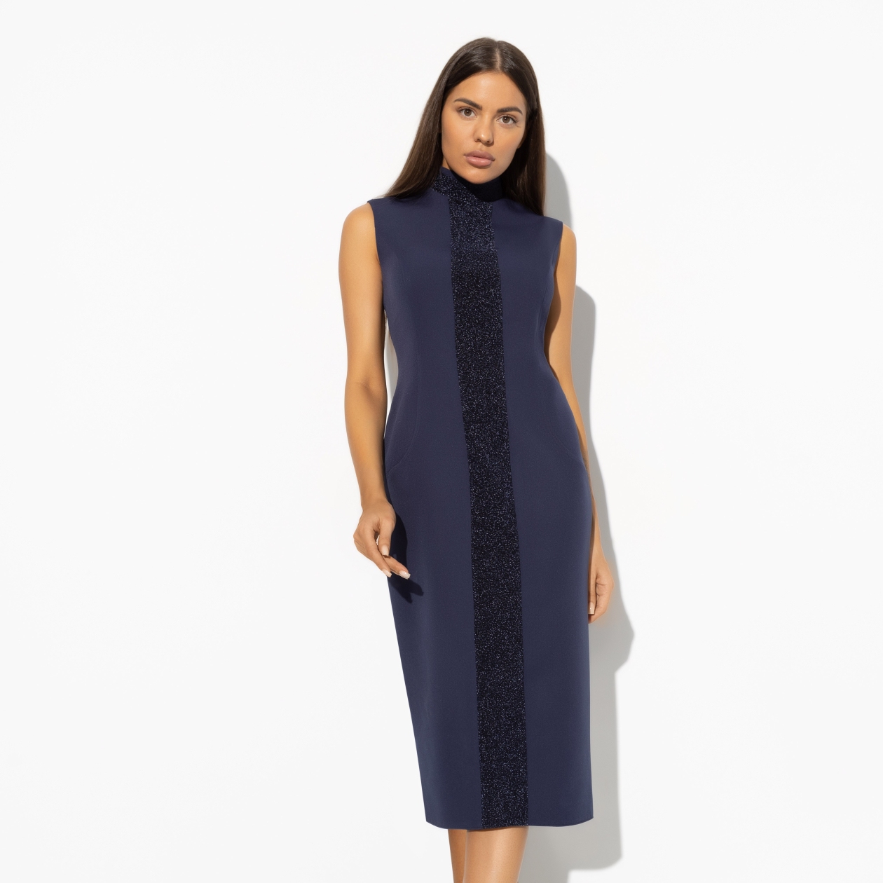 Платье-футляр Поцелуй удачи (night, с манжетами). Состав: 95% п/а, 5% эластан