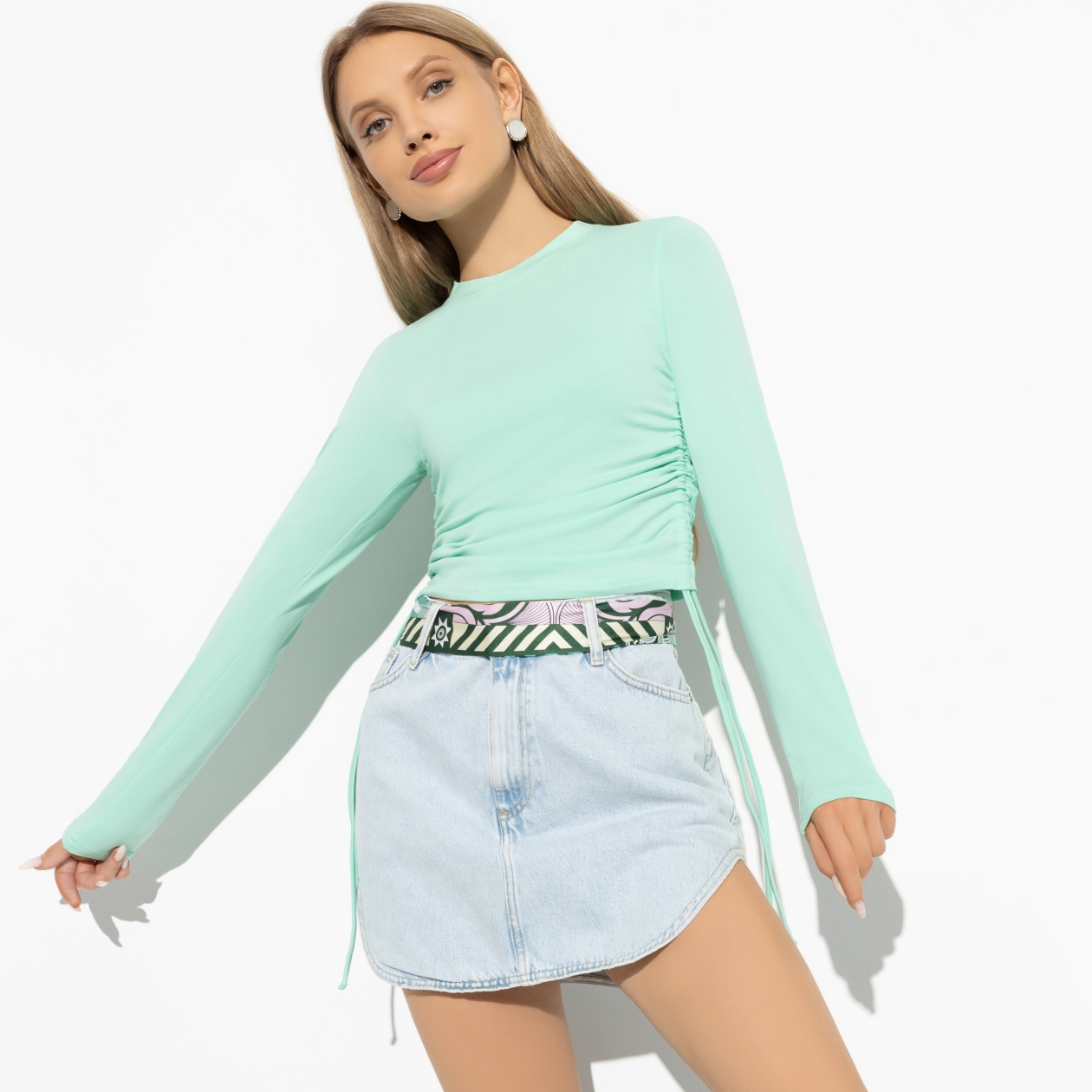 Лонгслив Акцентная штучка (style mint). Состав: 97% хлопок, 3% эластан