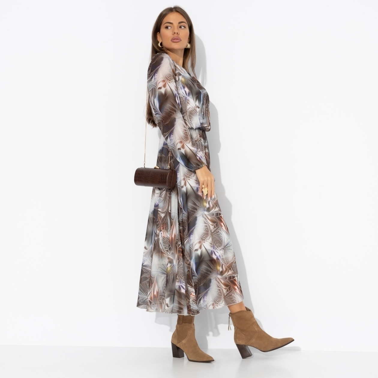 Платье Летящие мгновения (grey). Состав: 100% п/э