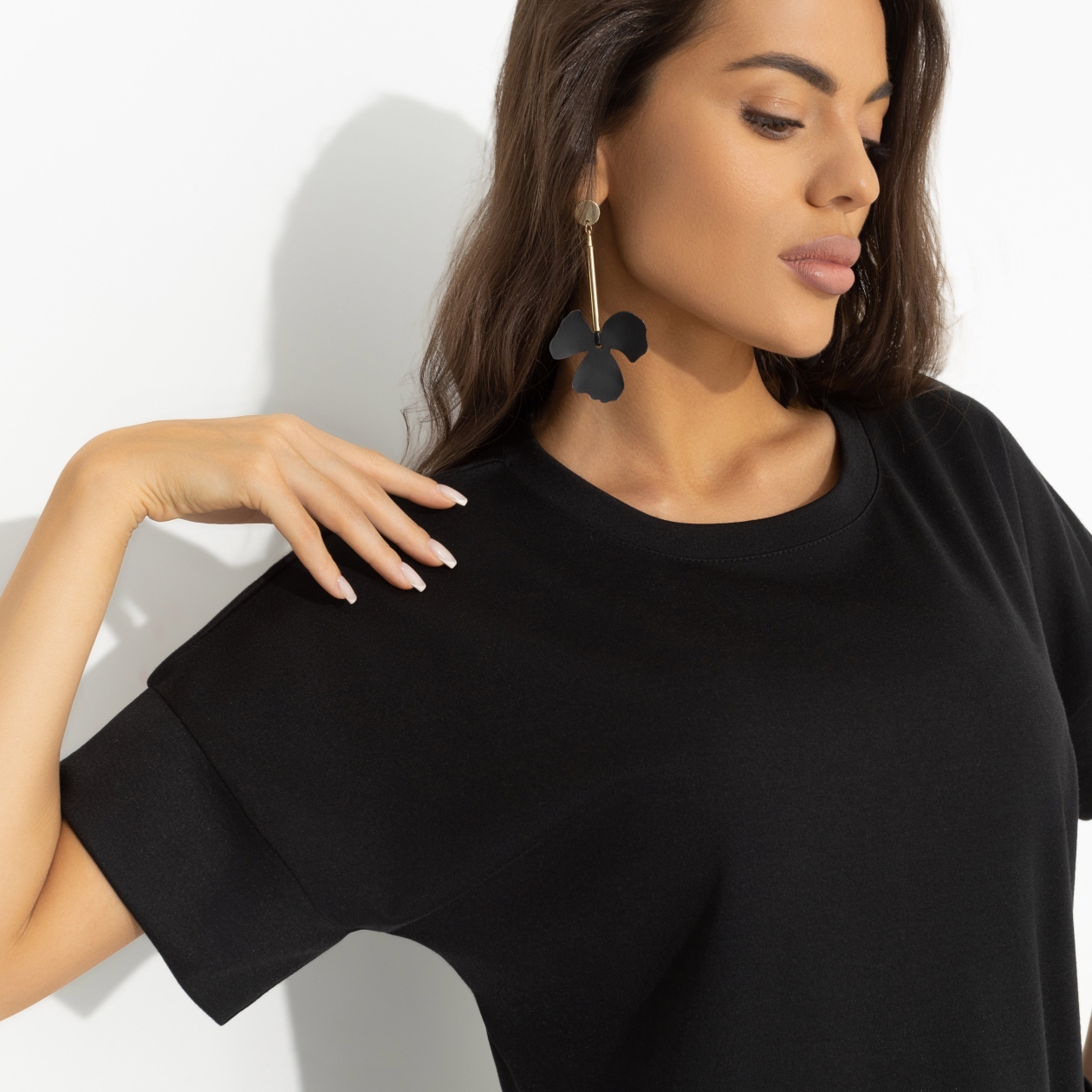 Туника Обожать разрешается (new). Состав: 65% п/э, 30% вискоза, 5% стрейч