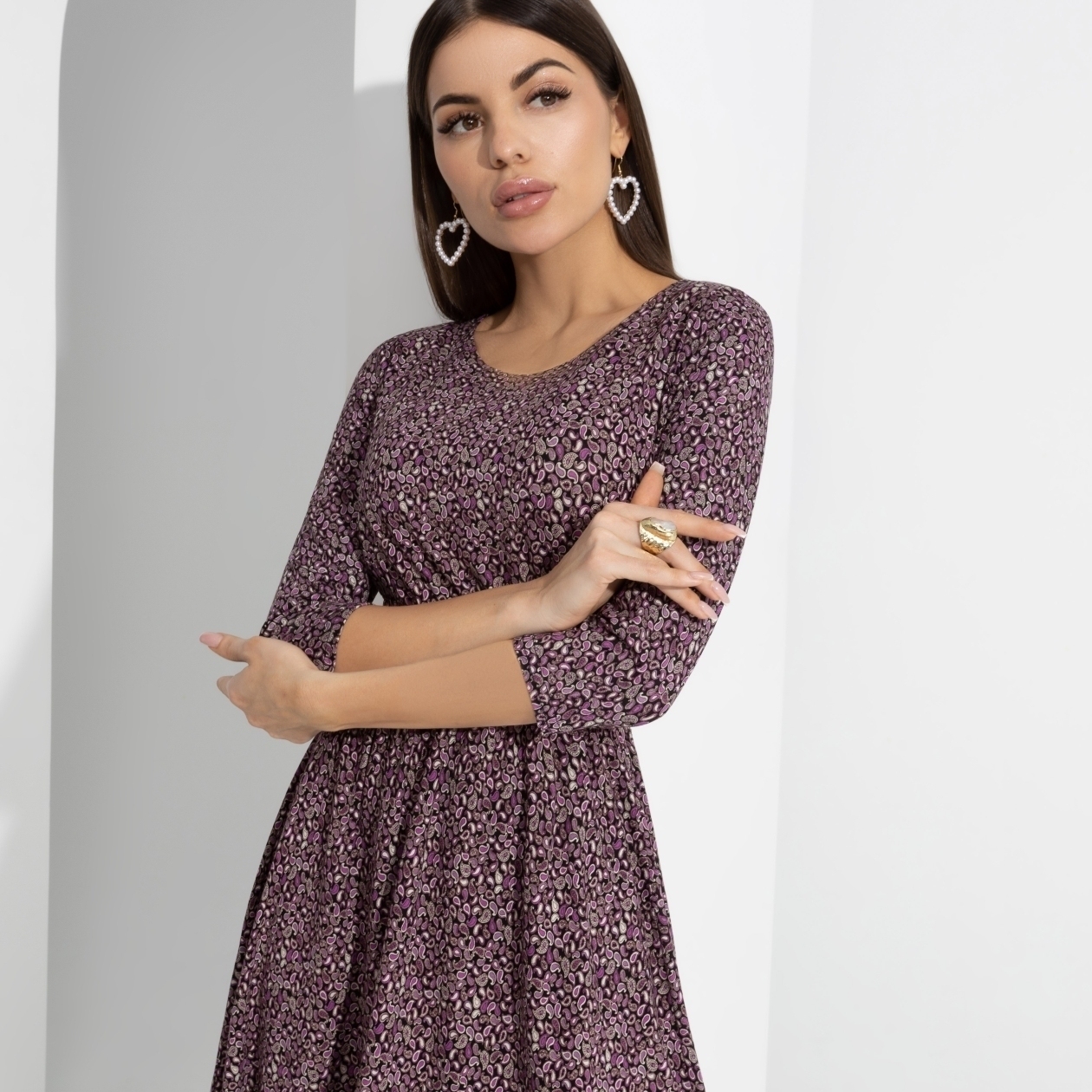 Платье Стильный офис (violet). Состав: 65% хлопок, 35% спандекс