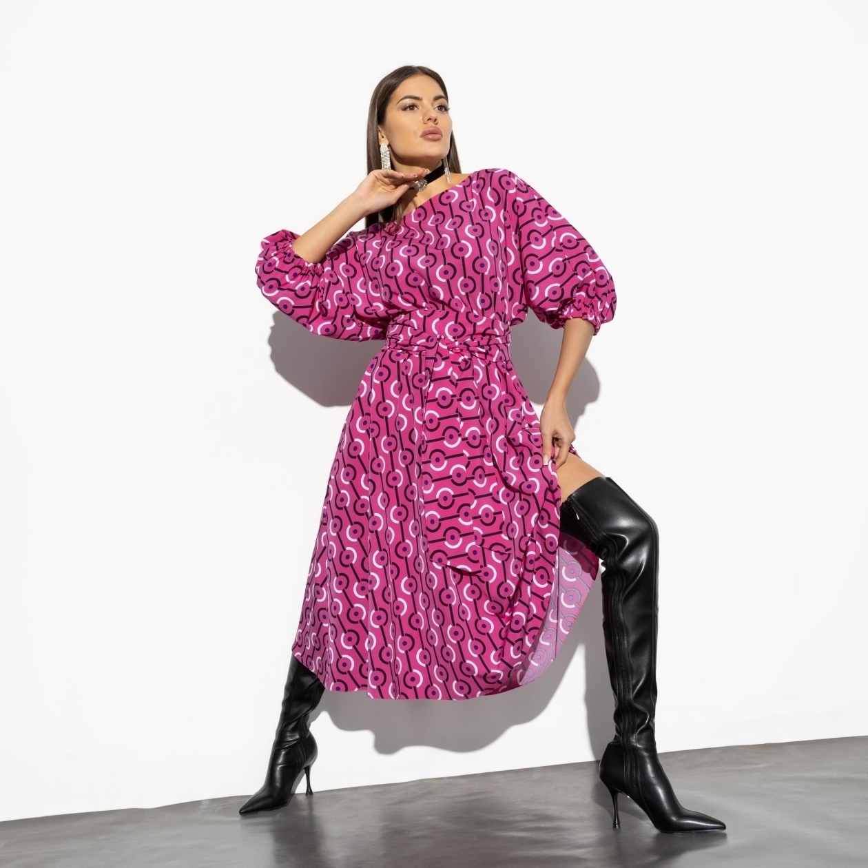 Платье Принцесса прекрасна (с поясом). Состав: 95% п/э, 5% эластан