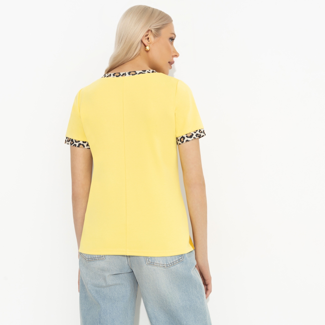 Футболка Стильное сочетание (желтая). Состав: 65% полиэстер, 30% вискоза, 5% стрейч