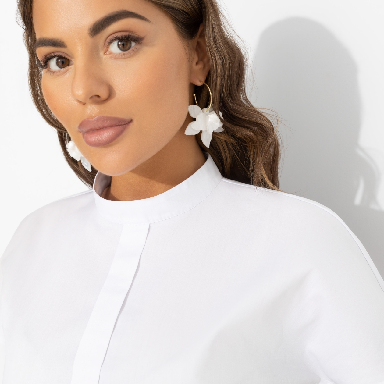 Блуза Модный приём (белая). Состав: 90% хлопок, 10% полиэстер