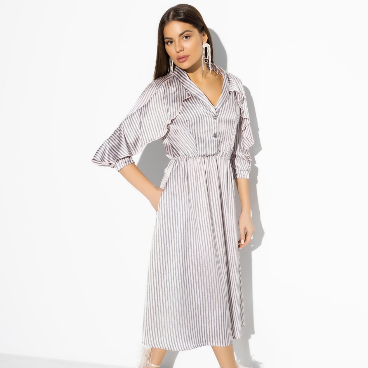 Платье Грация леди (fashion, с поясом). Состав: 100% п/э