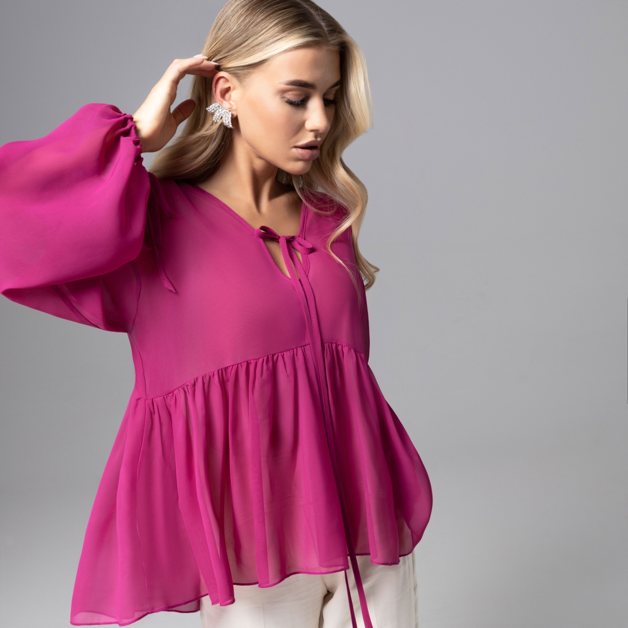 Блуза Секретный ингредиент (фуксия). Состав: 98% п/э, 2% спандекс