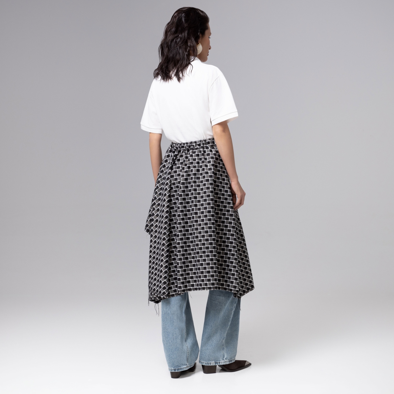 Игра теней (серый). Купить женский Юбка-килт оптом от производителя.