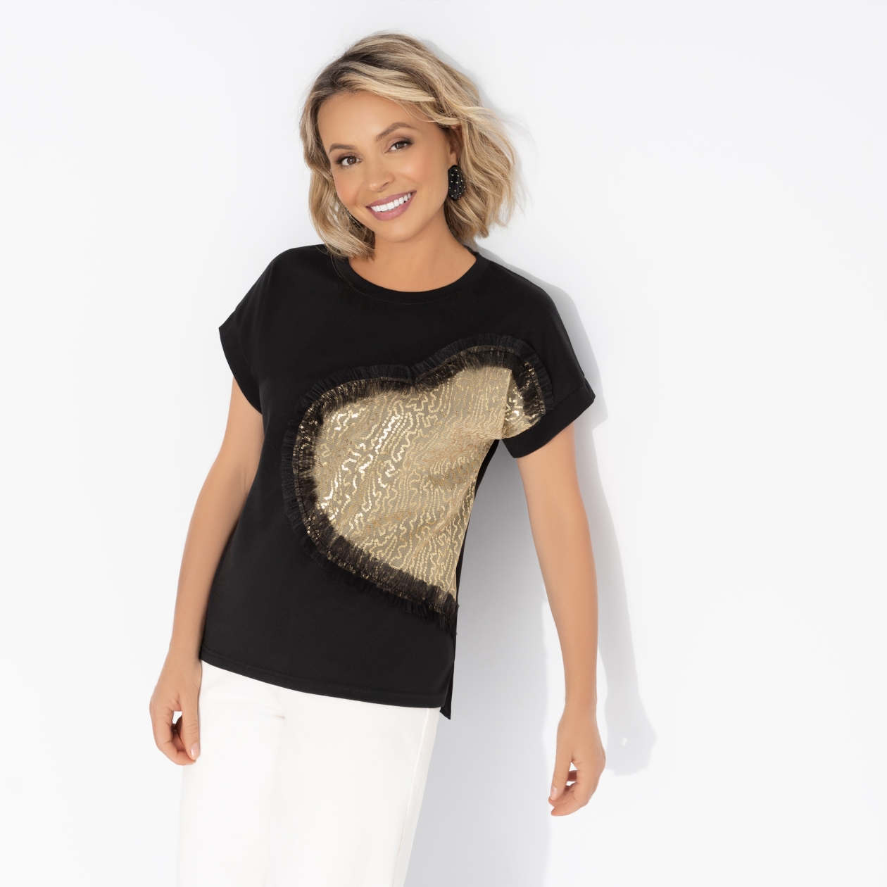 Футболка Яркий период (black). Состав: 65% п/э, 30% вискоза, 5% стрейч