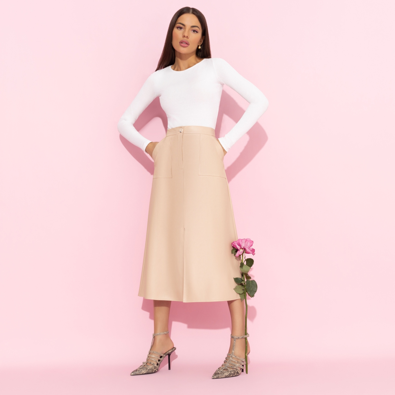 Откровенно шикарная (беж). Купить женский Юбка оптом от производителя.