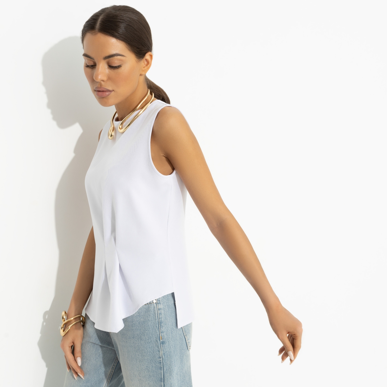 Блуза Счастье с тобой (белая). Состав: 60% полиэстер, 37% вискоза, 3% спандекс