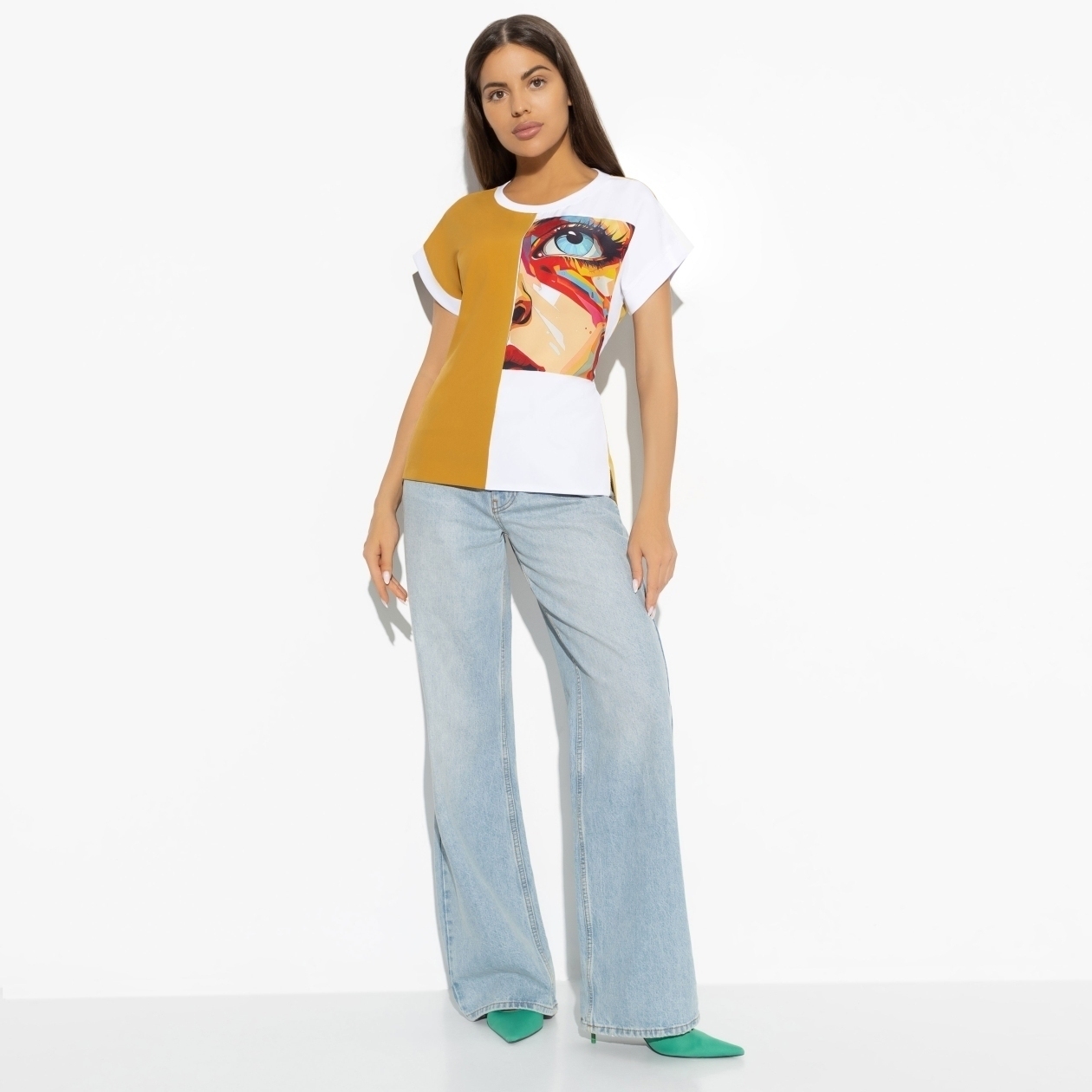 Туника Прочти в глазах (нью). Состав: 65% полиэстер, 30% вискоза, 5% эластан