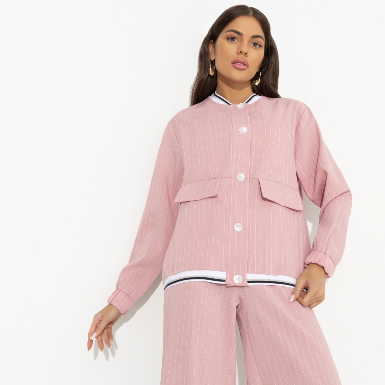 Бомбер Бунтарка (pink). Состав: 79% вискоза, 20% нейлон, 1% эластан