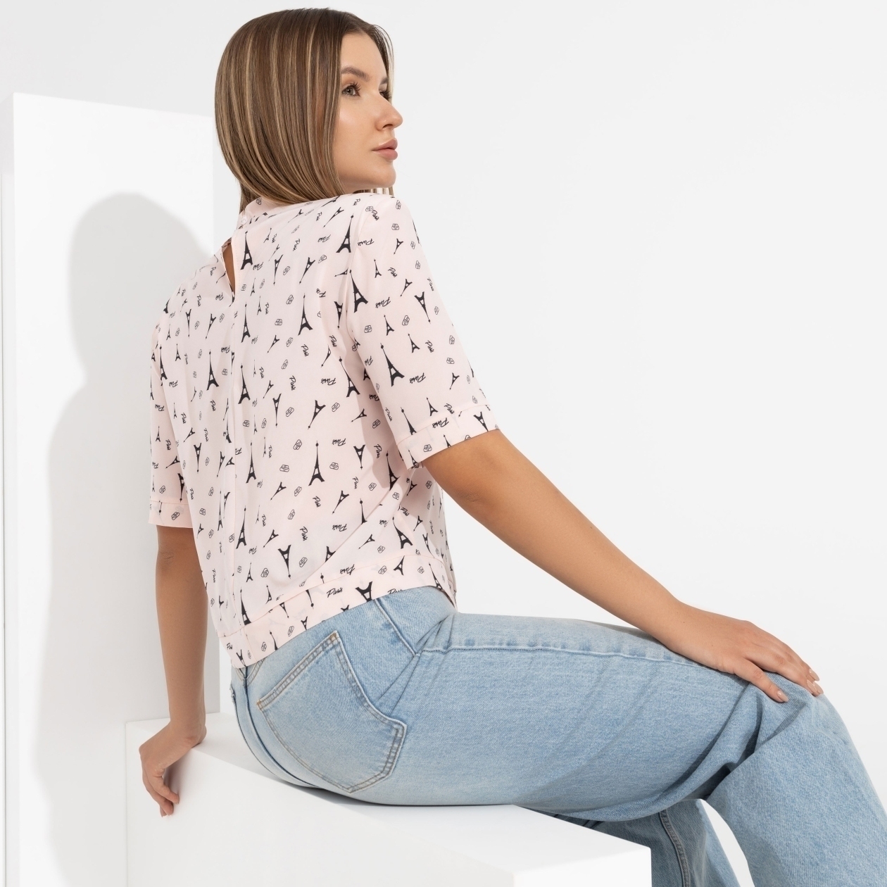 Блуза Планы на вечер (нежная). Состав: 95% п/э, 5% эластан