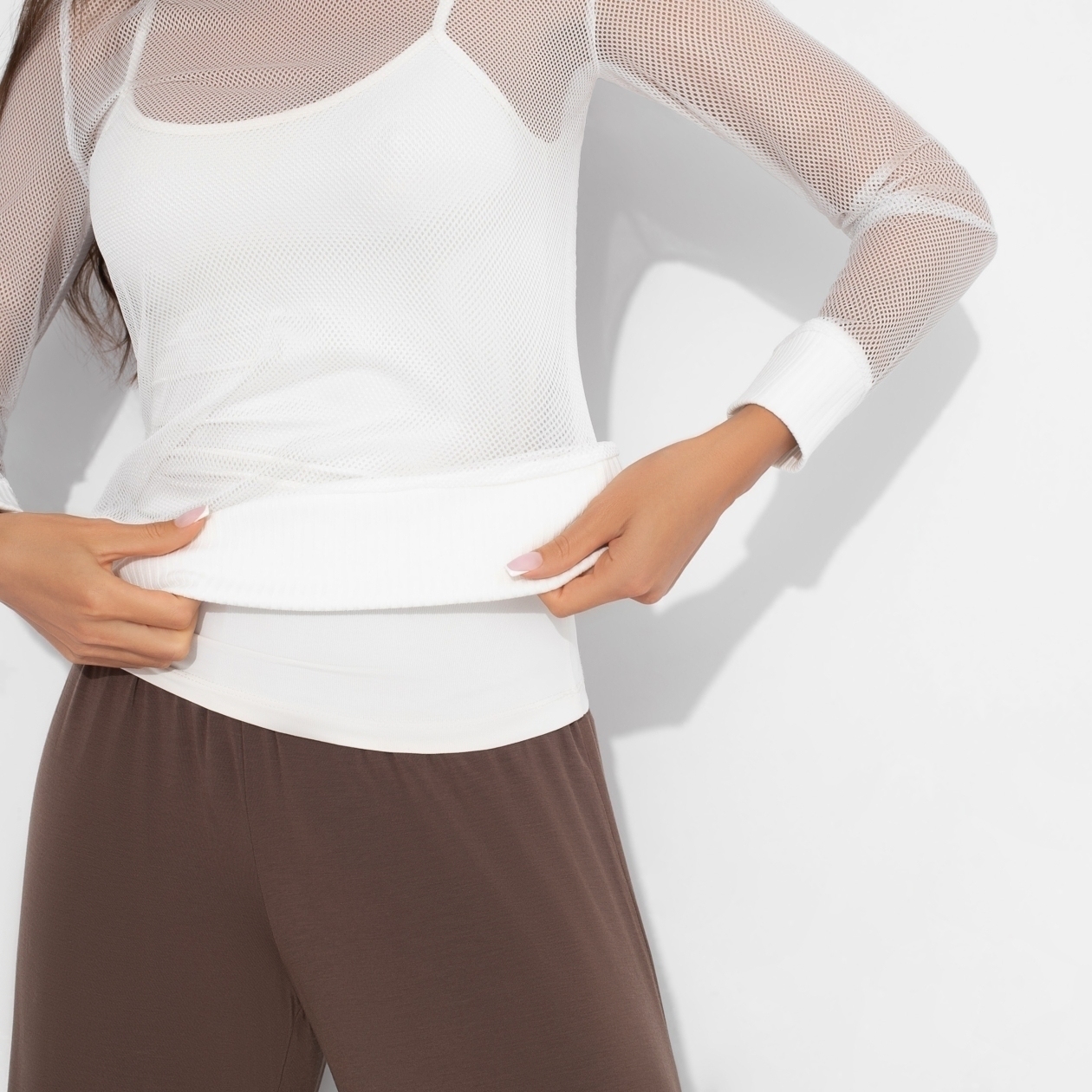 Лонгслив Секретное оружие гардероба. Состав: 60% вискоза, 35% п/э, 5% эластан