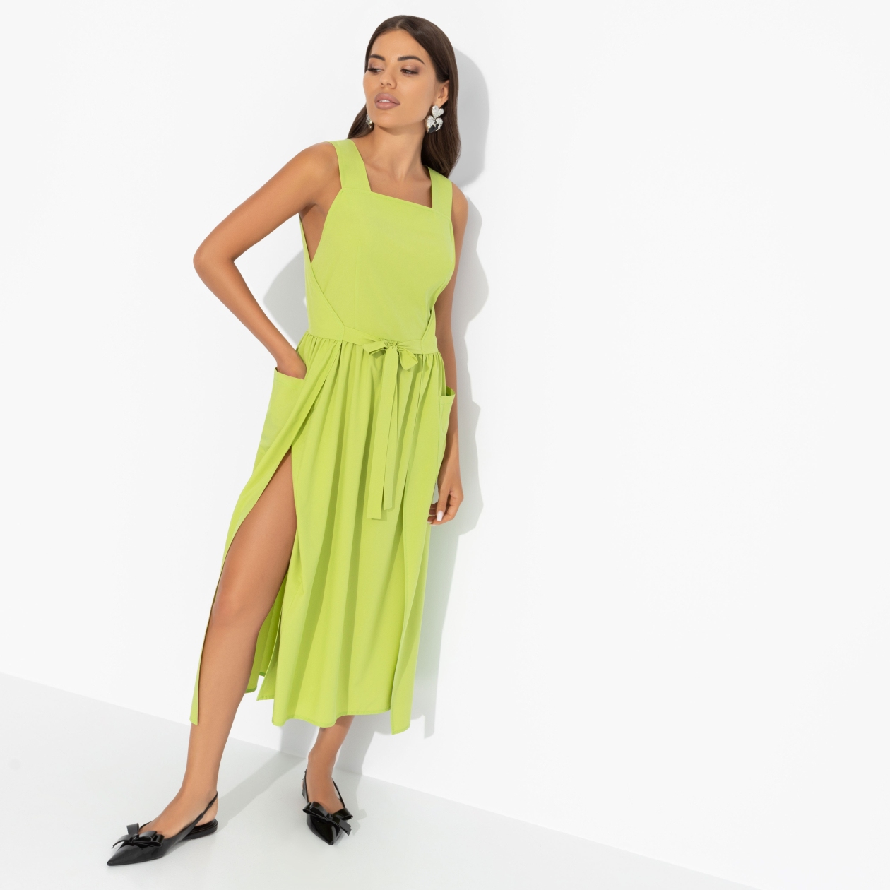 Сарафан Захватывающе стильная (лайм). Состав: 100% п/э
