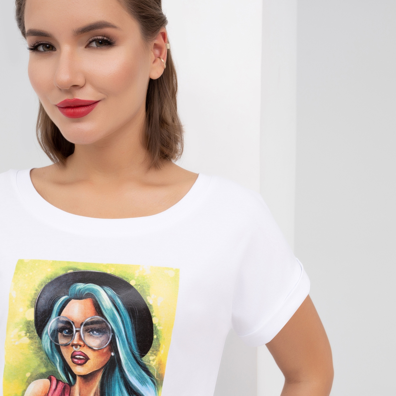 Футболка Летний вайб (кокетка). Состав: 95% хлопок, 5% эластан