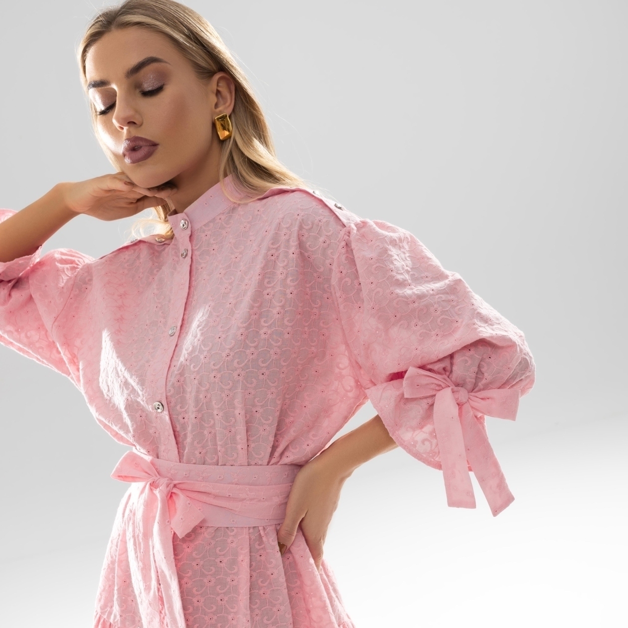 Платье Приглашённая звезда (с поясом). Состав: 90% хлопок, 9% полиэстер, 1% спандекс