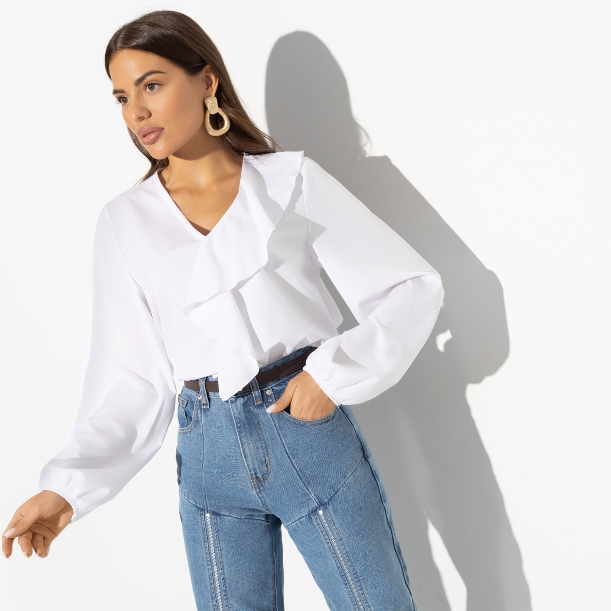 Блуза Стильный триумф. Состав: 95% п/э, 5% эластан