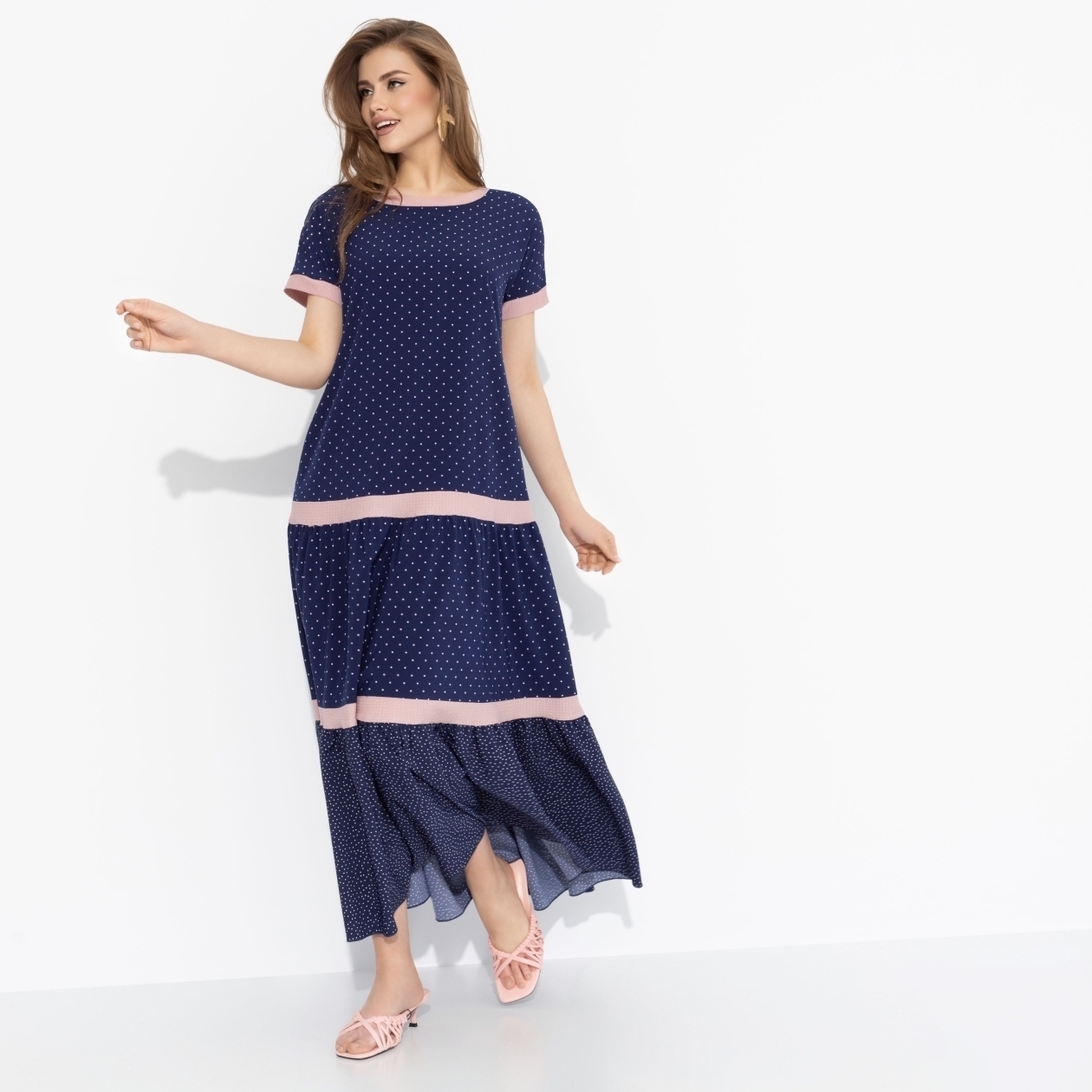 Платье Сердце открыто (синее). Состав: 95% п/э, 5% спандекс