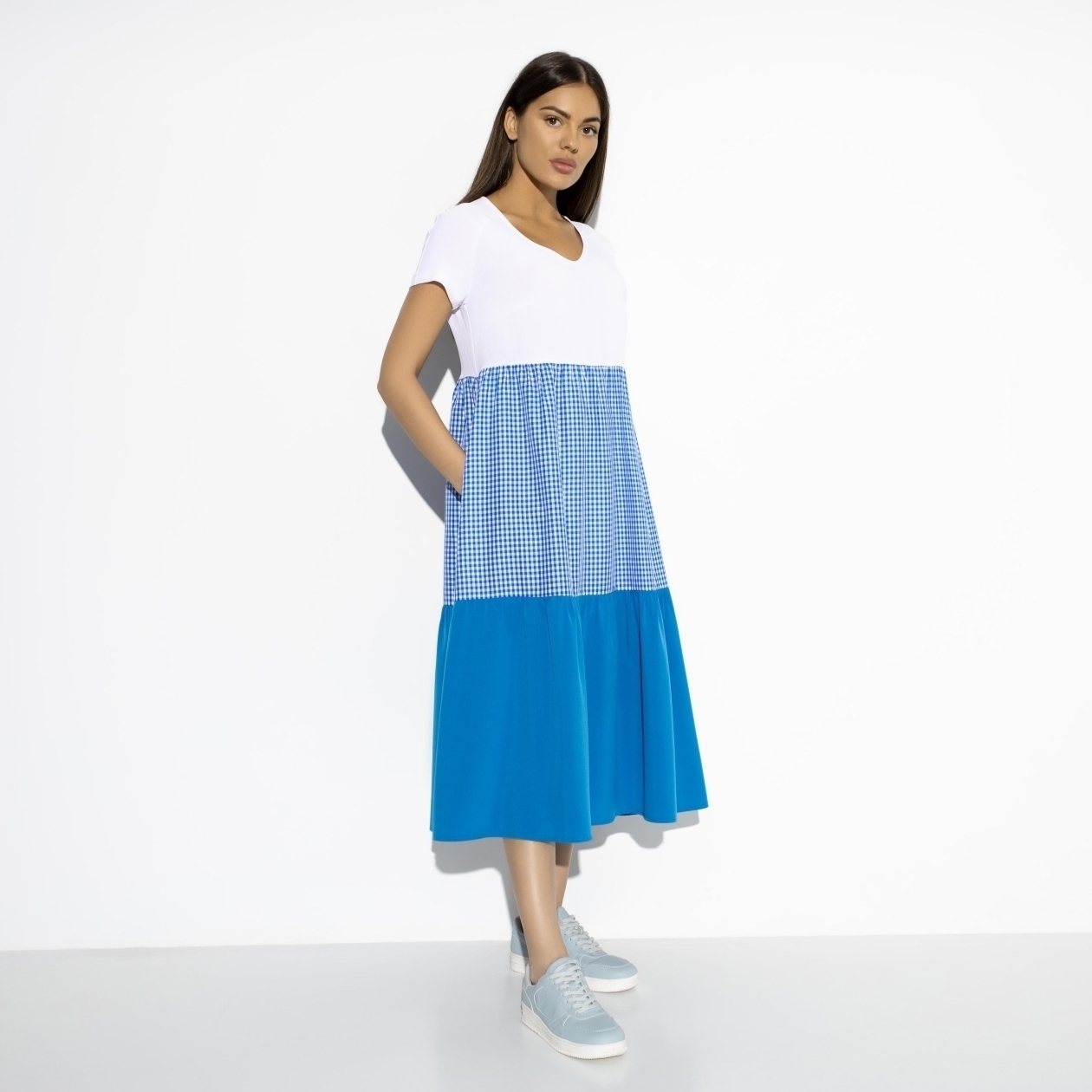 Платье Воздушная стихия (air blue). Состав: 80% п/э, 15% вискоза, 5% спандекс