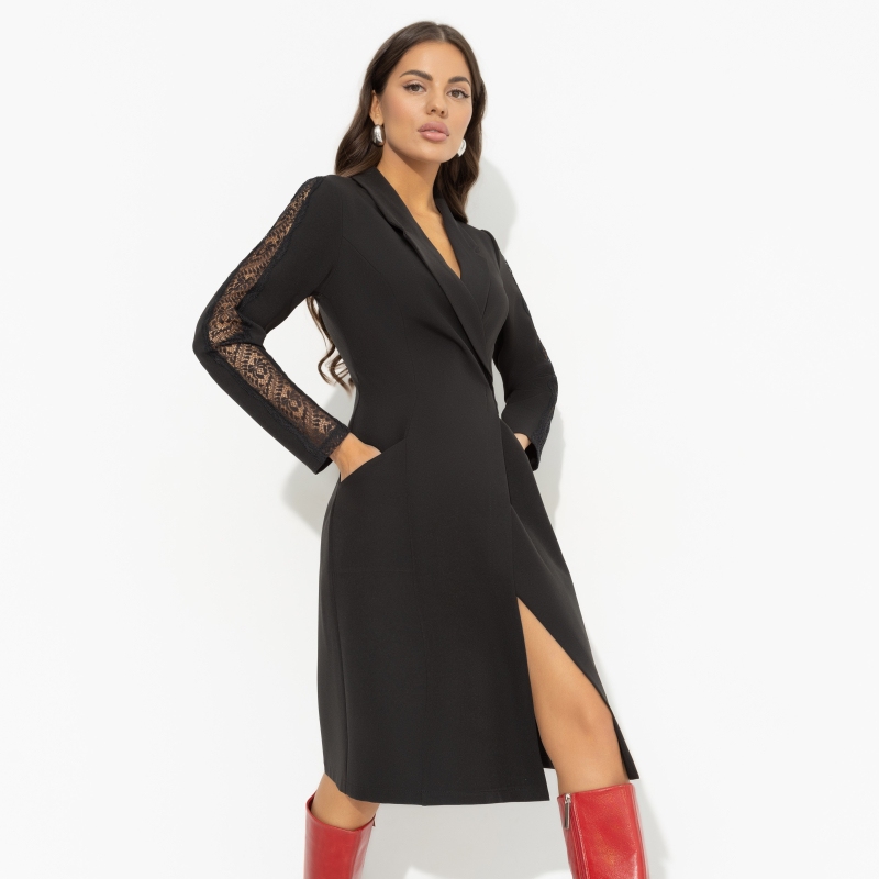 Платье Виновница торжества (черный). Состав: 60% п/э, 37% вискоза, 3% спандекс