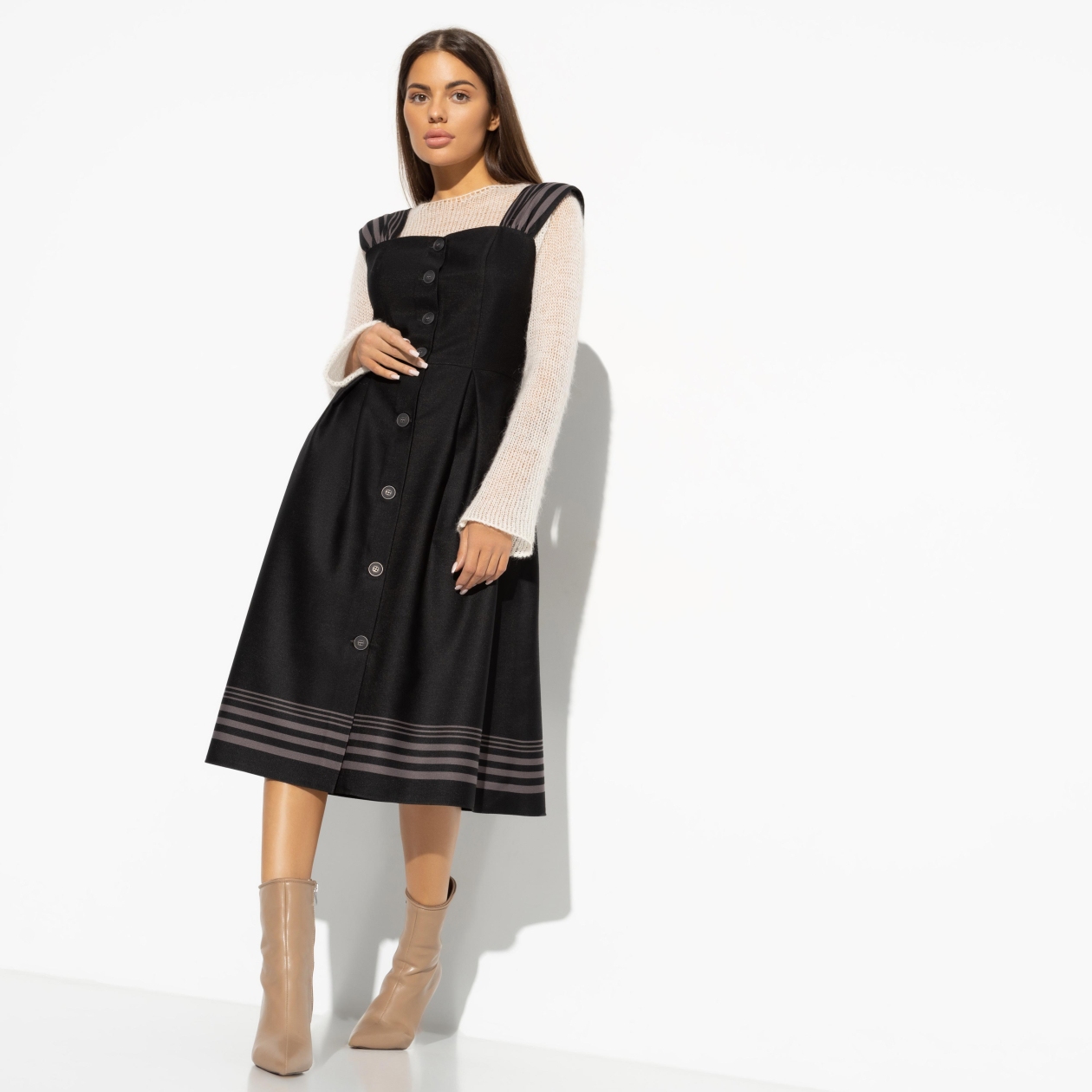 Сарафан В стиле Леди Ди (офис). Состав: 50% вискоза, 50% полиэстер