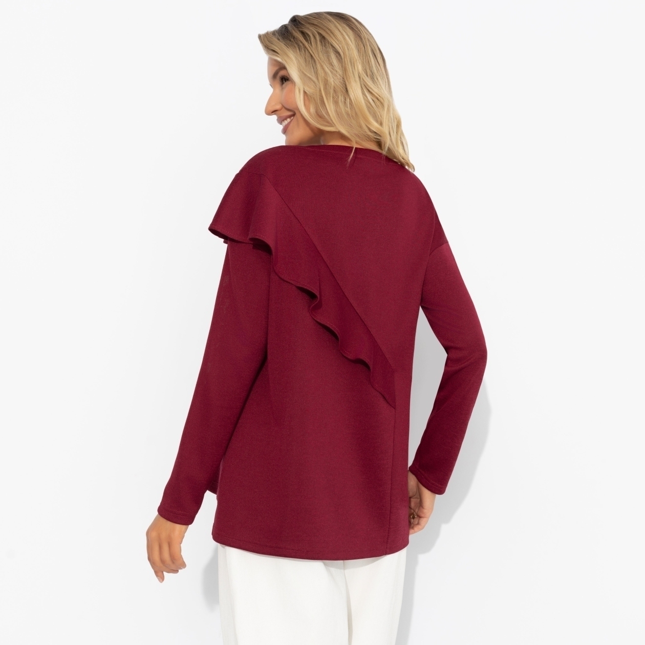 Туника Вам письмо (бордовая). Состав: 65% п/э, 30% вискоза, 5% спандекс
